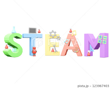 3DレンダリングのSTEAM教育のイメージイラスト 3DレンダリングのSTEAM教育のイメージイラスト 123967403