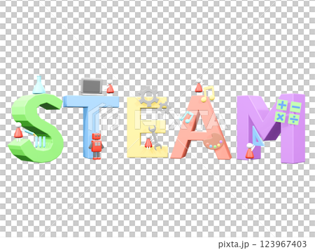 3DレンダリングのSTEAM教育のイメージイラスト 3DレンダリングのSTEAM教育のイメージイラスト 123967403