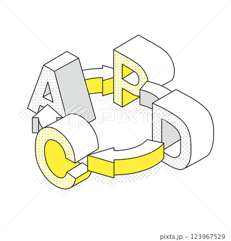 ビジネス シンプル PDCA アイソメ ビジネス シンプル PDCA アイソメ 123967529