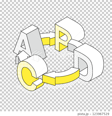 ビジネス シンプル PDCA アイソメ ビジネス シンプル PDCA アイソメ 123967529