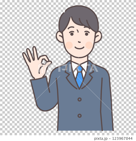 Male office worker making OK sign 123967844