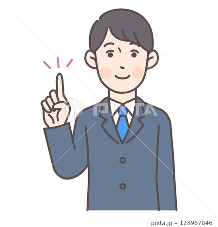 指差しする会社員男性 指差しする会社員男性 123967846