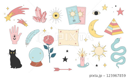 スピリチュアルなベクター素材セット 123967859