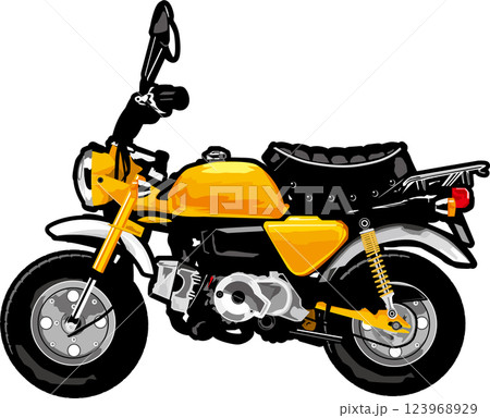 黄色いミニバイクのイラスト 黄色いミニバイクのイラスト 123968929