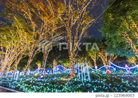 クリスマスイルミネーションの新宿南口 クリスマスイルミネーションの新宿南口 123969003