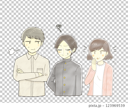 Parents and male students in a bad mood 123969539