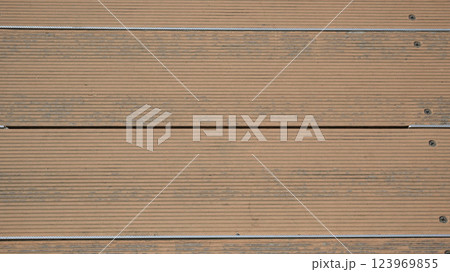 クローズアップしたウッドデッキ 123969855