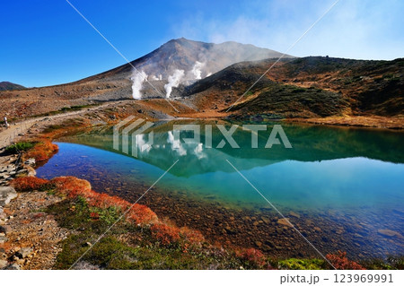 秋の大雪山連峰　旭岳 姿見の池 123969991