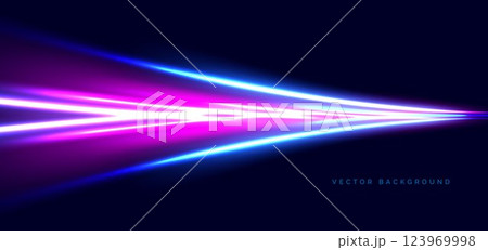 Blue and pink curved neon beams on dark blue background. Blue and pink curved neon beams on dark blue background. 123969998