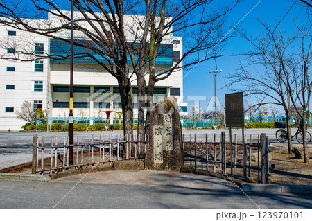 東京都　隅田公園　隅田川から新吉原大門への水上路　竹谷の渡し跡 123970101