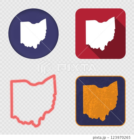Ohio State Map Icons Collection Ohio State Map Icons Collection 123970265