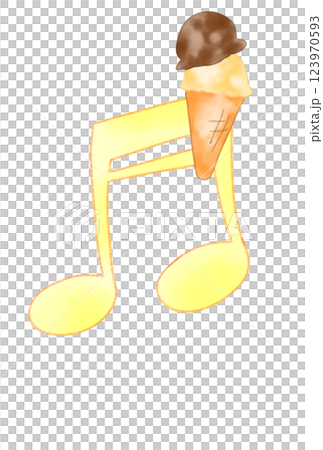 Musical note with ice cream 123970593