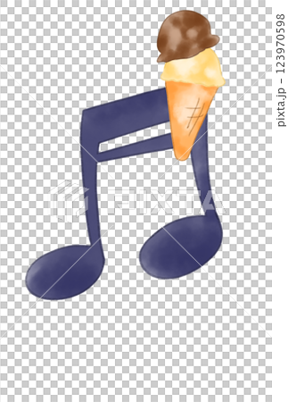 Musical note with ice cream Musical note with ice cream 123970598
