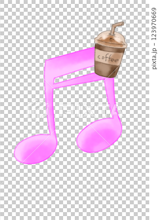 Musical note with coffee drink 123970669
