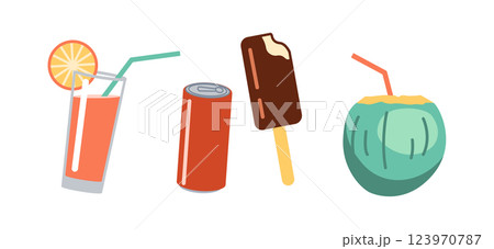 Colorful Assortment of Refreshing Summer Treats 123970787