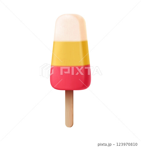 Colorful Ice Cream on Stick Against White Background 123970810