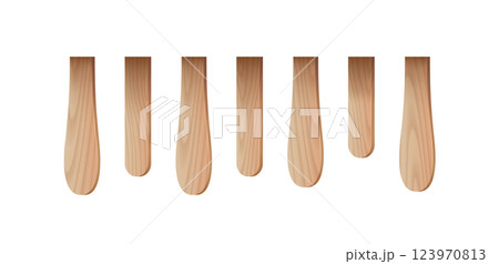 Wooden popsicle stick Isolated on White Background 123970813