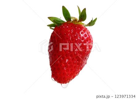 水滴がついたイチゴ 123971334
