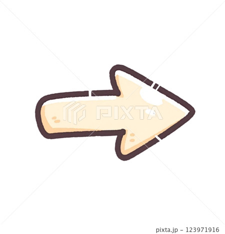 右向きの矢印、ポップなデザイン、素材、アイコン、背景なし 右向きの矢印、ポップなデザイン、素材、アイコン、背景なし 123971916