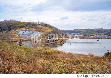 鹿忍グリーンファーム跡 (水没ペンション村)の風景 123972109