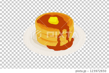 3-tier pancake acrylic painting style hand-painted 123972650