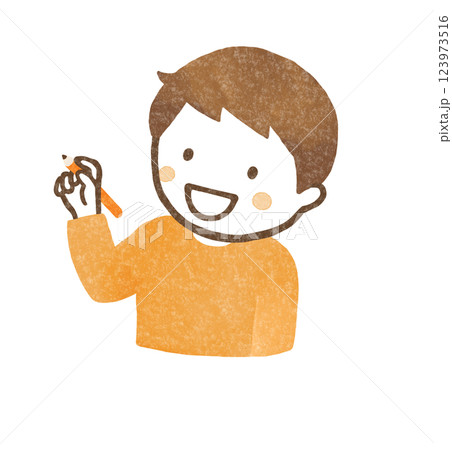 鉛筆を持つ子ども 123973516