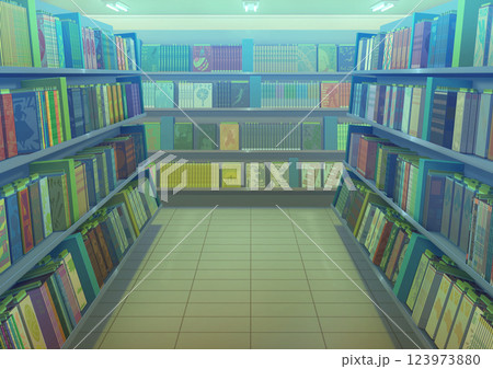 DVDレンタルショップ　背景イラスト02 123973880