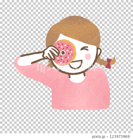 Girl with donut 123973969