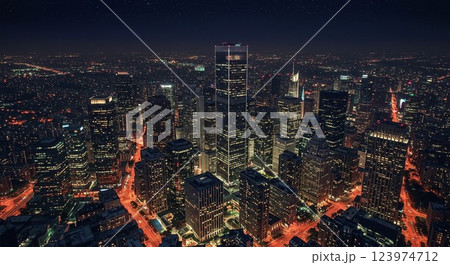 ビルから見える夜景 ビルから見える夜景 123974712