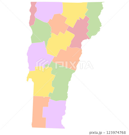 colorful Vermont map with his counties colorful Vermont map with his counties 123974768