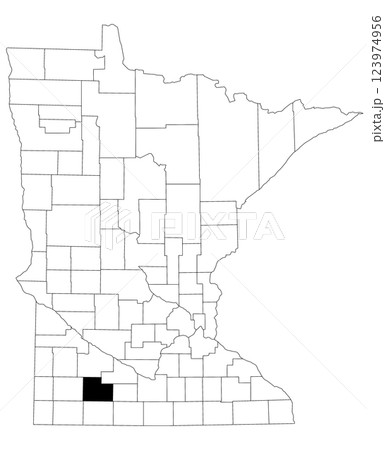 Map of cotton County in Minnesota state on white background. single County map highlighted by black colour on Minnesota map. UNITED STATES, US 123974956