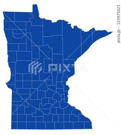 Minnesota administrative map. counties map of Minnesota, blank Map, empty Minnesota Map. minn, mn 123975021