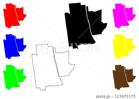 Mallawi city (Arab Republic of Egypt, Minya Governorate) map vector illustration, scribble sketch Mallawi map 123975173