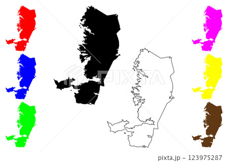Tampere city (Republic of Finland, Region of Pirkanmaa) map vector illustration, scribble sketch Tammerfors map Tampere city (Republic of Finland, Region of Pirkanmaa) map vector illustration, scribble sketch Tammerfors map 123975287