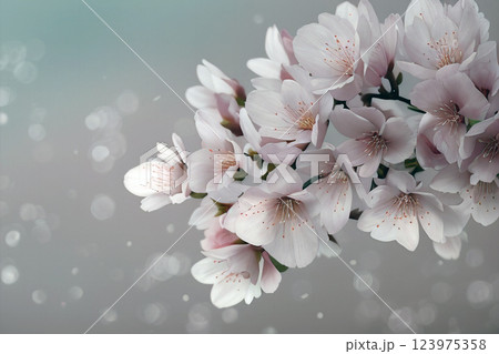 「幻想的に輝く桜の花 - 柔らかな光に包まれた春の風景」 「幻想的に輝く桜の花 - 柔らかな光に包まれた春の風景」 123975358