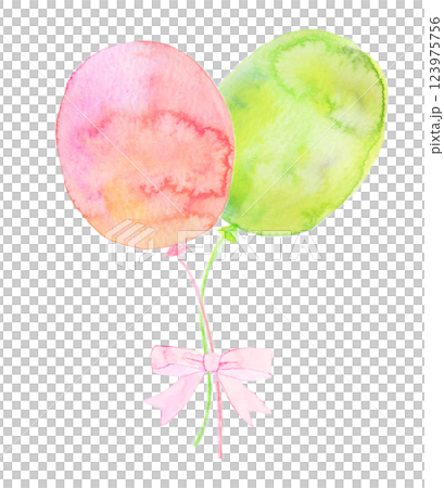 Watercolor illustration of a balloon 123975756