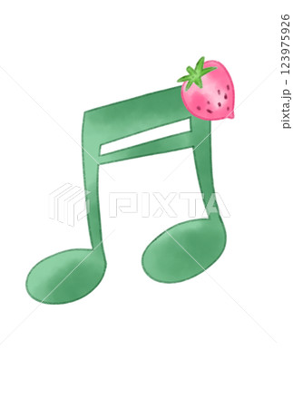 イチゴの付いた音符 123975926