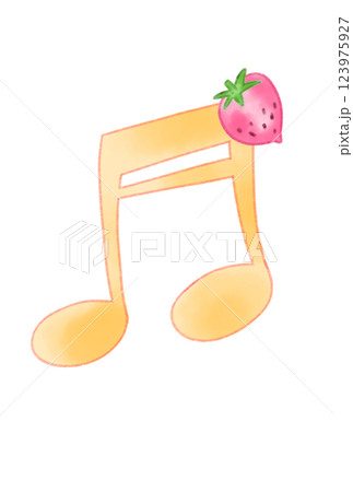 イチゴの付いた音符 123975927
