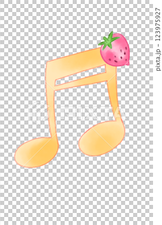 イチゴの付いた音符 123975927