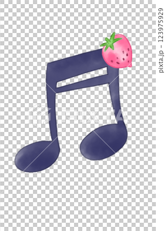 Musical note with strawberries Musical note with strawberries 123975929
