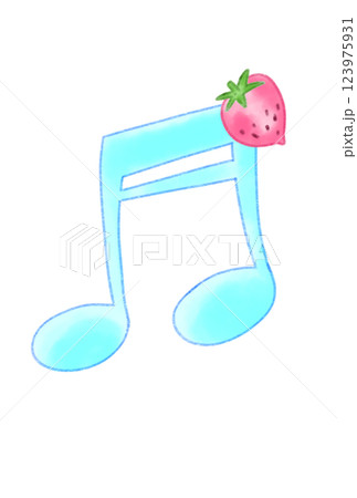 イチゴの付いた音符 123975931