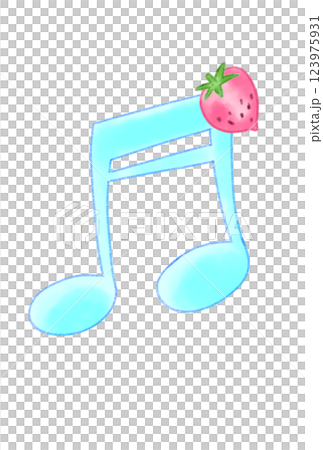 イチゴの付いた音符 123975931