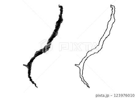 Lake Adams (Canada, North America) map vector illustration, scribble sketch map 123976010