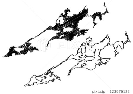 Lake Chott Ech Chergui (Africa, People's Democratic Republic of Algeria) map vector illustration, scribble sketch map Lake Chott Ech Chergui (Africa, People's Democratic Republic of Algeria) map vector illustration, scribble sketch map 123976122