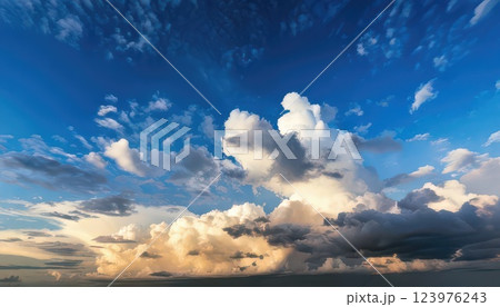 《AI画像》夏の夕暮れの大空 《AI画像》夏の夕暮れの大空 123976243