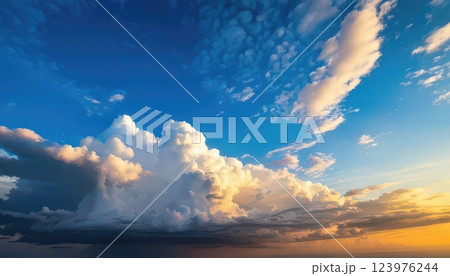 《AI画像》夏の夕暮れの大空 《AI画像》夏の夕暮れの大空 123976244