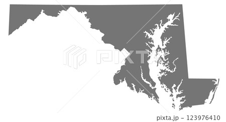 Maryland map. Shape of the Maryland state. Flat blank Maryland outline Maryland map. Shape of the Maryland state. Flat blank Maryland outline 123976410