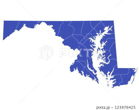 Maryland administrative map. counties of Maryland map, blank Map, empty map of Maryland 123976425