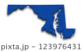 Maryland Map. 3d Map of Maryland state with color. United State of America, US, United State 123976431