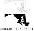 Maryland Map. Maryland administrative map, Maryland outline and counties state map set - illustration version 123976441